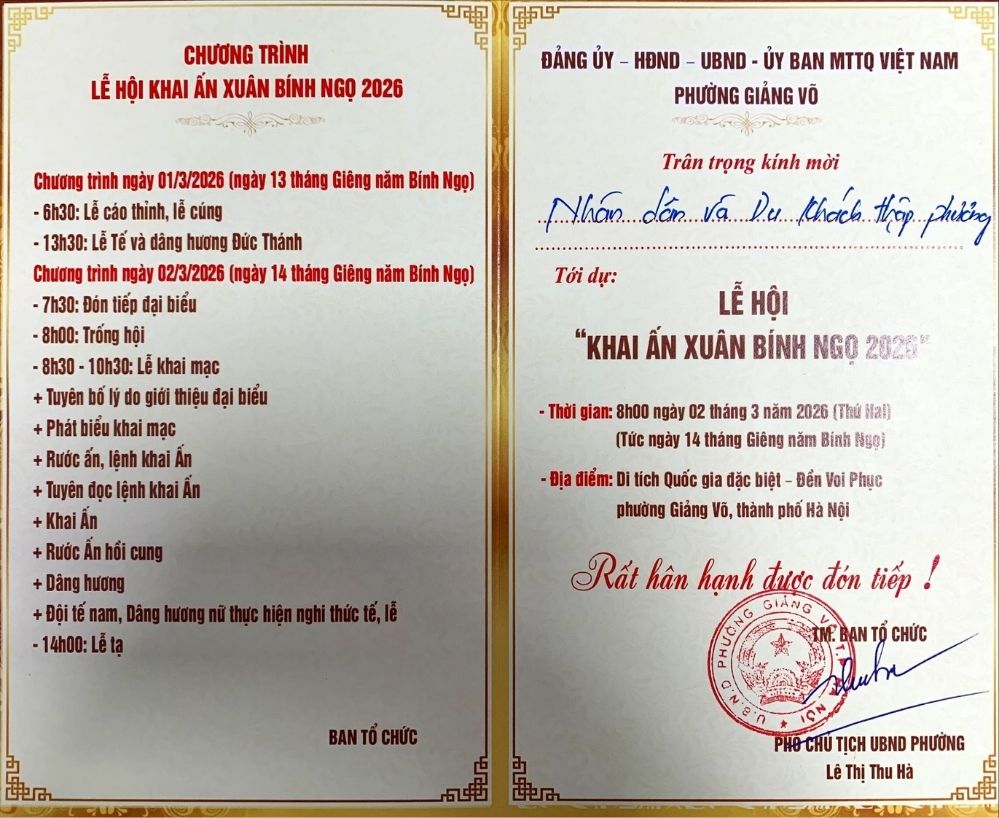 Lễ hội Khai Ấn xuân Bính Ngọ 2026