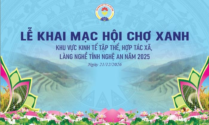 Hội chợ xanh khu vực kinh tế tập thể, hợp tác xã, làng nghề tỉnh Nghệ An năm 2025
